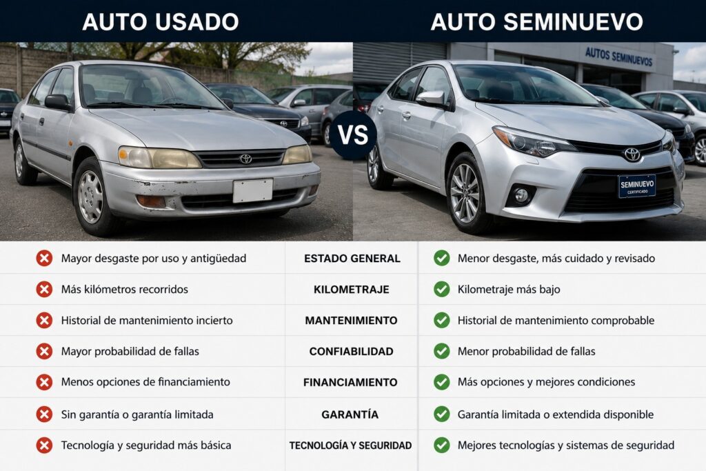 Diferencias entre autos usados y autos seminuevos en Panamá